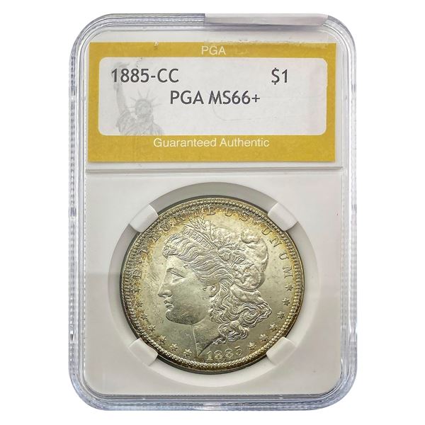 1885-CC Morgan Silver Dollar PGA MS66+