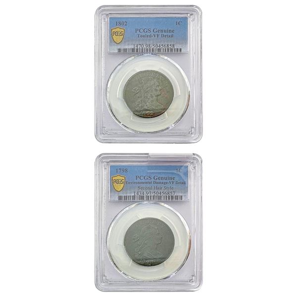 [2]1798/1802 Draped Bust Large Cent PCGS VF Detail