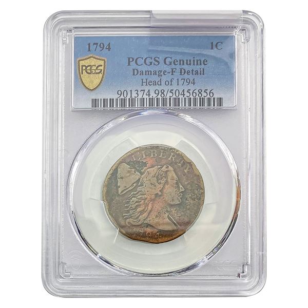 1794 Liberty Cap Large Cent PCGS F Detail