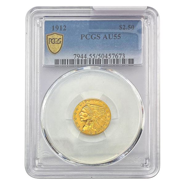 1912 $2.50 Gold Quarter Eagle PCGS AU55