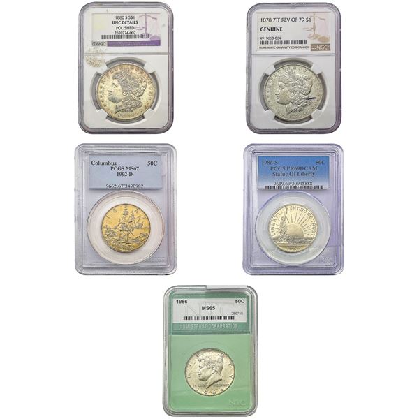 [5]1878-1966 U.S. Silver Dollars & Half Dollars