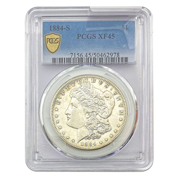 1884-S Morgan Silver Dollar PCGS XF45