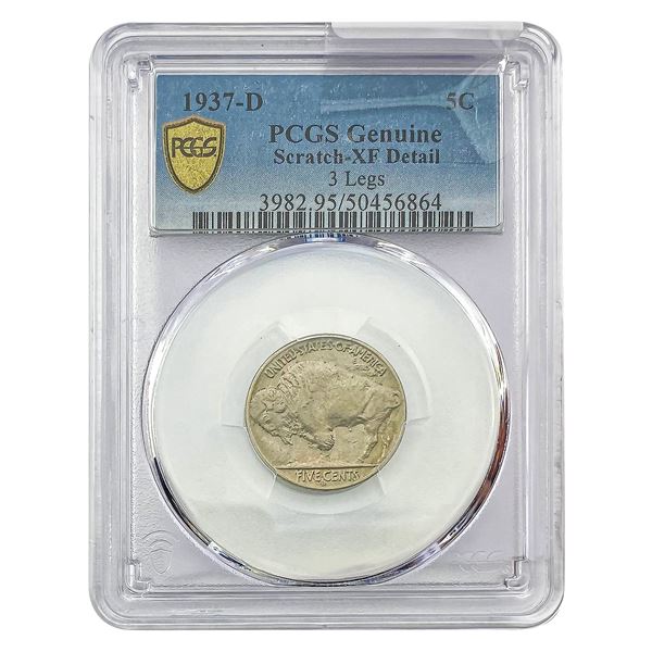 1937-D Buffalo Nickel PCGS XF Detail  3 Legs