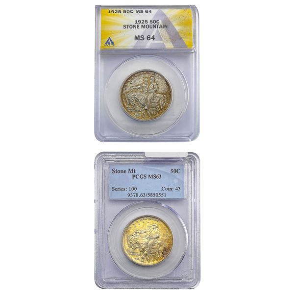 [2]1925 Stone Mountain Half Dollar ANACS/PCGS
