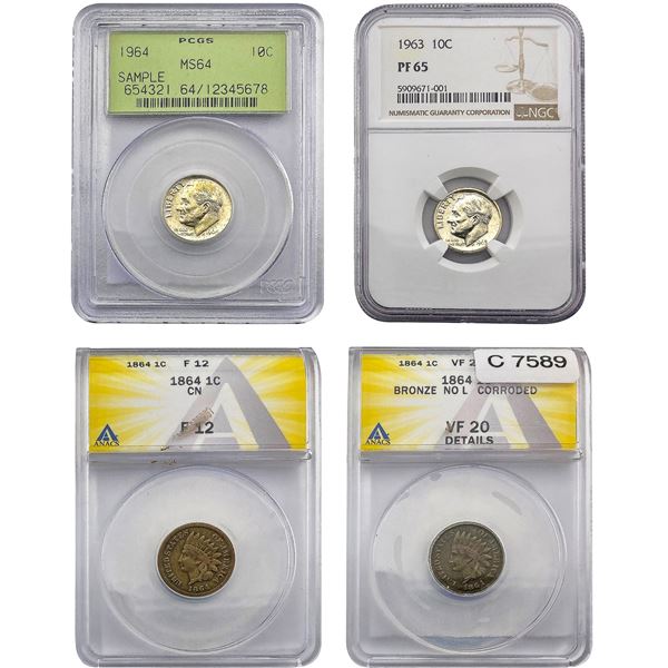 [4]1864-1964 Indian Head Cents & Roosevelt Dimes