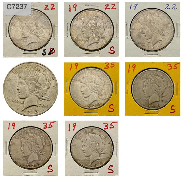 [8]1922 & 1935-S Silver Peace Dollar
