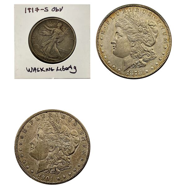 [3]1878-1917 Silver Morgan Dollars/Walking Lib 50C