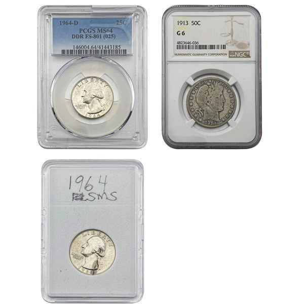 [3]1913-1964 Washington Quarter/Barber Half Dollar