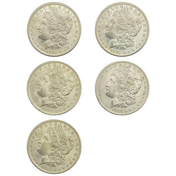 [5]1881-1884-S/O Morgan Silver Dollar