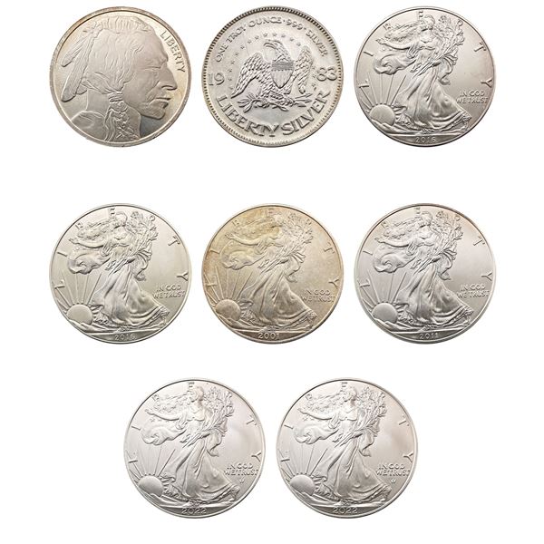 [8]1983-2022 1oz Silver Rounds & Silver Eagles
