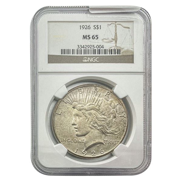 1926 Silver Peace Dollar NGC MS65