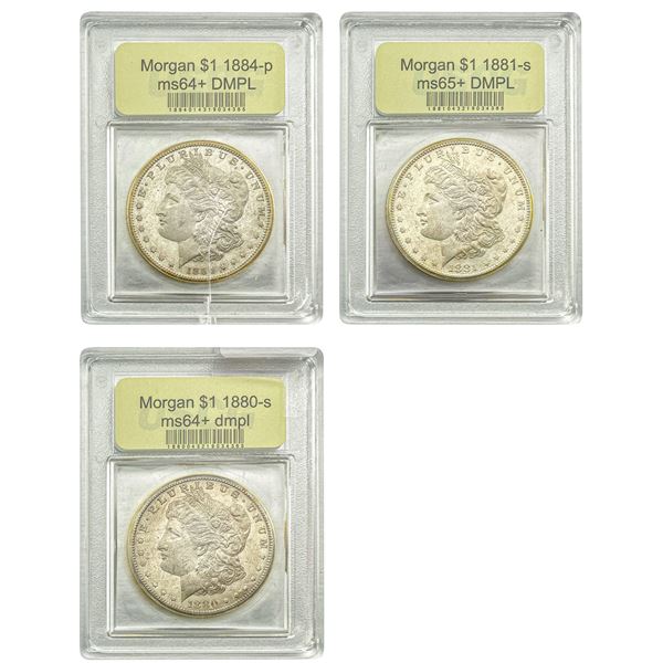 [3]1880-1884-S/P Morgan Silver Dollar USCG MS64-65+  DMPL