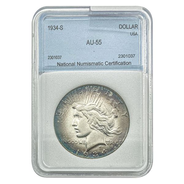 1934-S Silver Peace Dollar NNC AU55