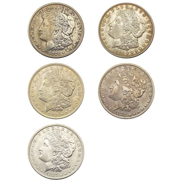 [5]1887 & 1921 Morgan Silver Dollar