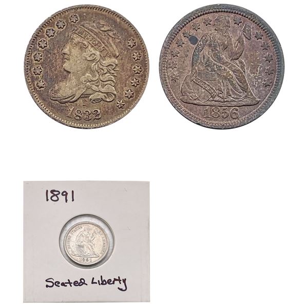 [3]1832-1891 Cap Bust Half Dime/Seated Lib. Dimes