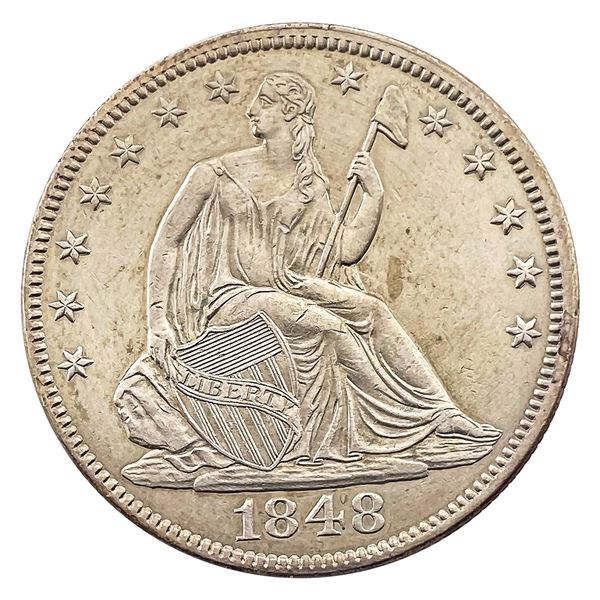 1848 No Motto Seated Liberty Half Dollar
