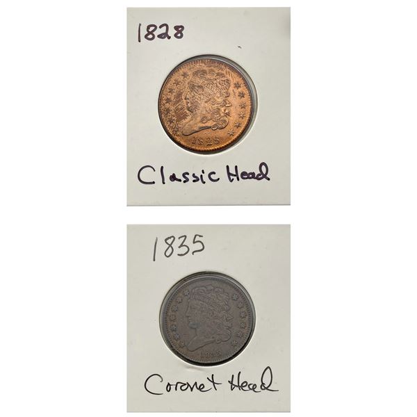 [2]1828 & 1835 Classic/Coronet Head Half Cents
