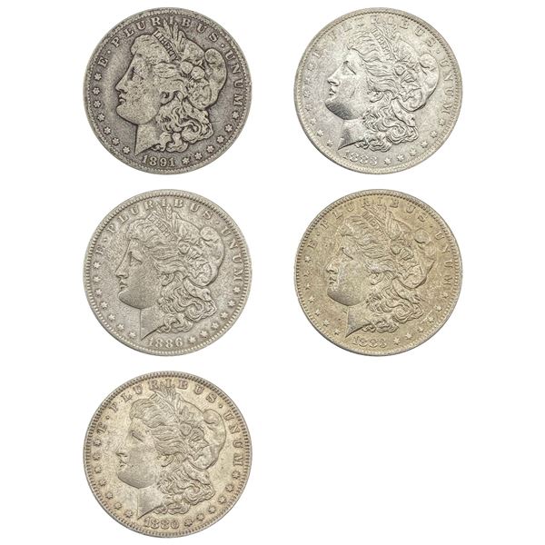 [5]1880-1891-O Morgan Silver Dollar