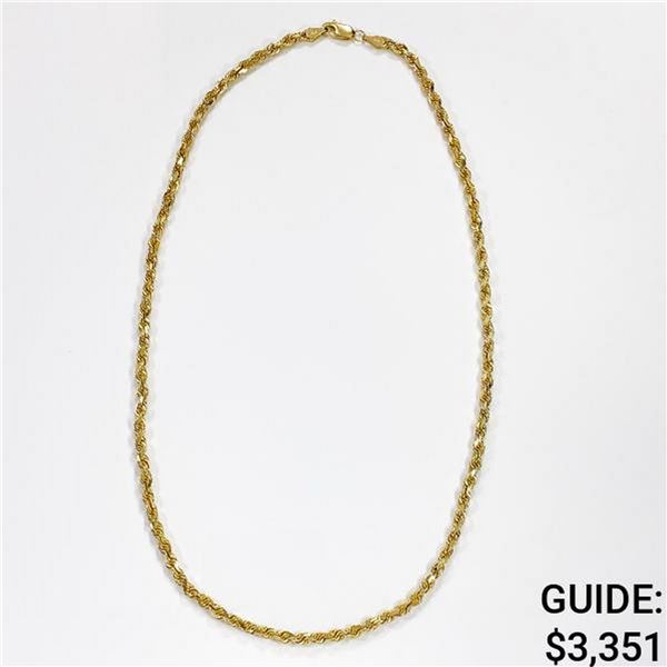14k yg Solid 20 inch Rope Chain