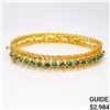 14k yg Bangle Bracelet with Tanzanite & Emerald
