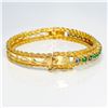 Image 3 : 14k yg Bangle Bracelet with Tanzanite & Emerald