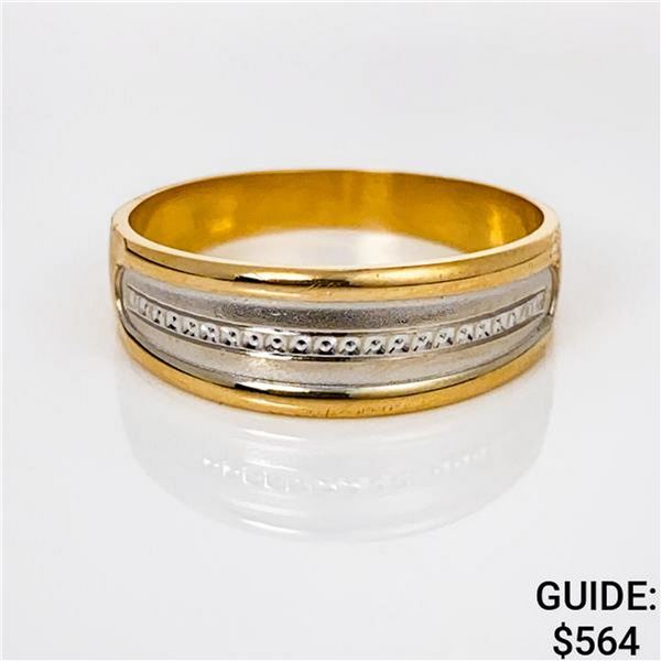 Men's 14k TT Wedding Band