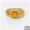 14k yg Diamond & Citrine Fashion Ring