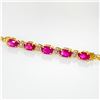 Image 7 : 10k yg 7 inch Ruby & Diamond Bracelet