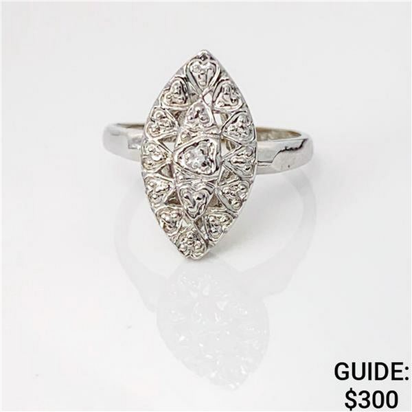 10k wg Diamond Filigree Ring