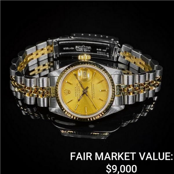 Rolex Ladies Datejust SS & 18KG Tapestry Dial