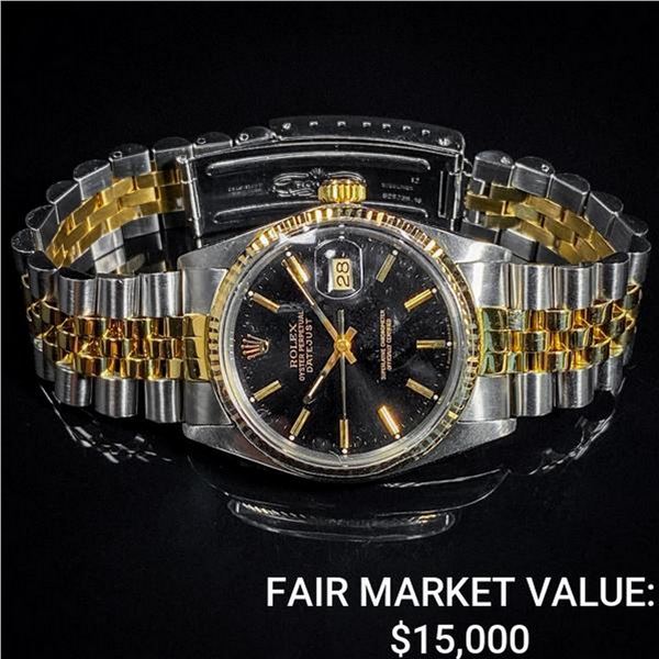 Rolex Datejust SS & 18K G Black Dial