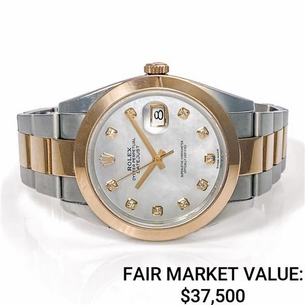 Rolex Datejust 18k RG 41mm Factory Dia. MoP Dial