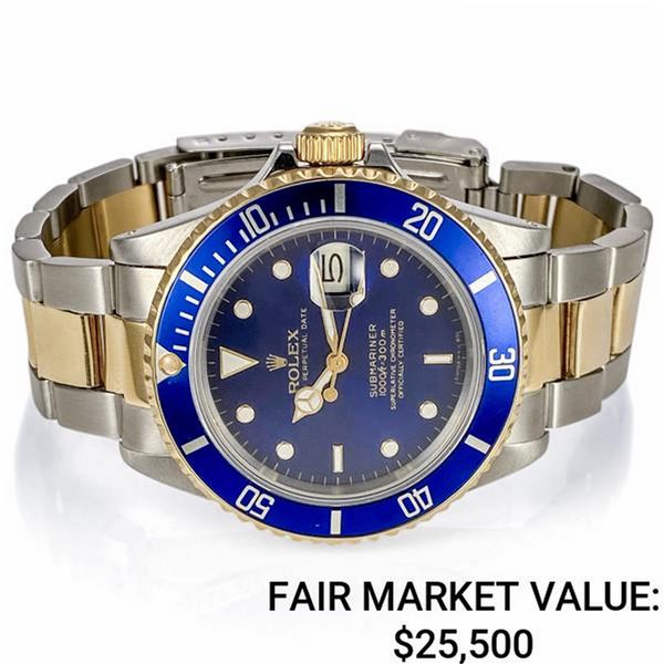 Men's Rolex Submariner SS & 18k Gold w/ Blue Dial