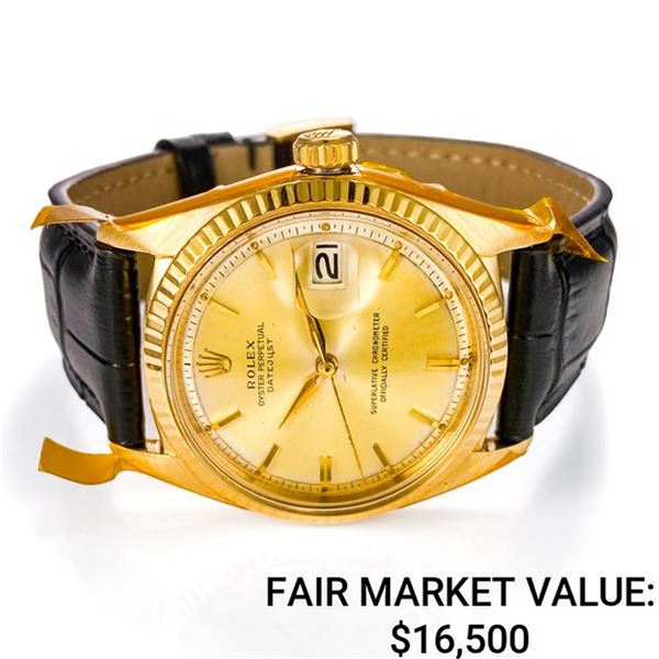 Men's Rolex Datejust 18k YG w/ Champagne Dial