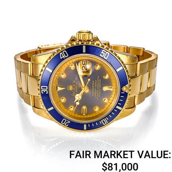 Men's Rolex Submariner 18k w/ Faded Blue Nipple