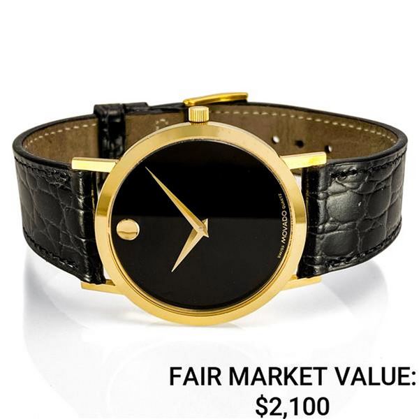 Men's Mavado Museum 14k Gold w/ Black Leather Band