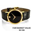 Men's Mavado Museum 14k Gold w/ Black Leather Band