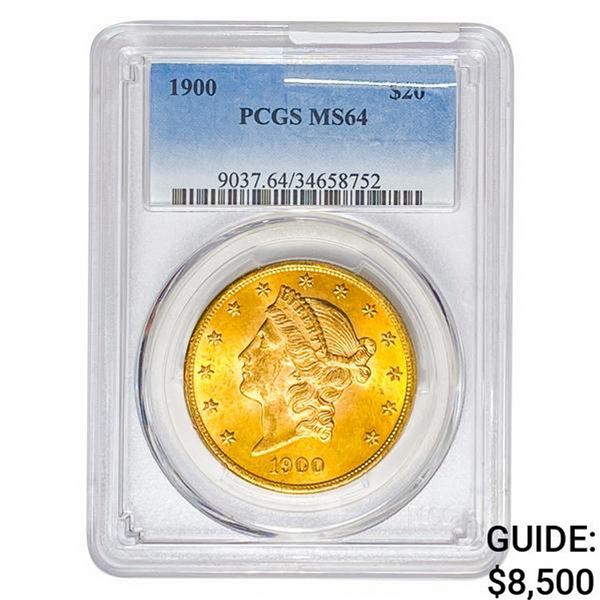 1900 $20 Gold Double Eagle PCGS MS64