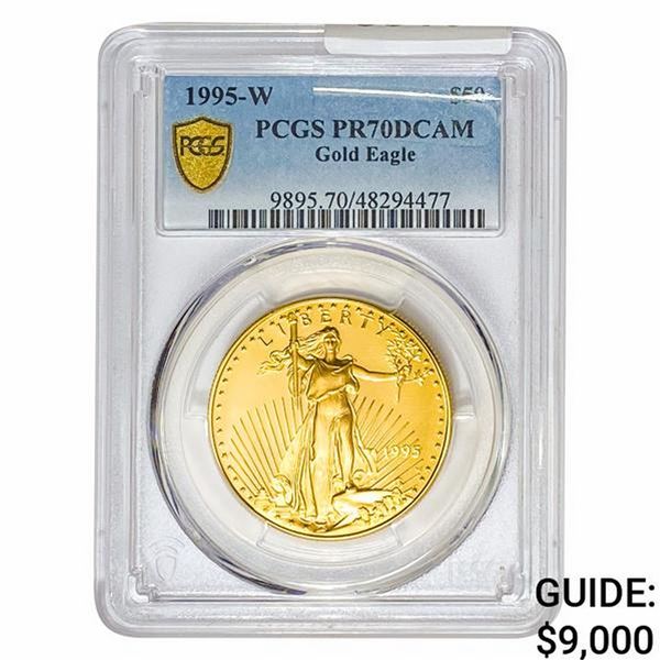 1995-W 1oz $50 AGE PCGS PR70 DCAM