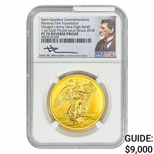2018 1oz Gold Winged Liberty NGC PF70 ULTRA HR