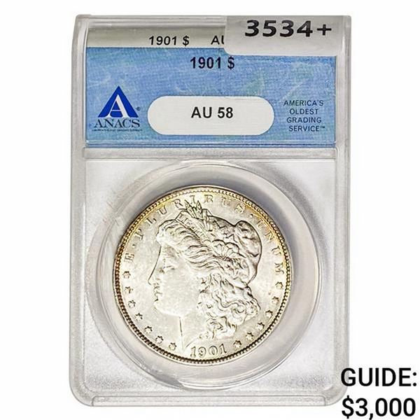 1901 Morgan Silver Dollar ANACS AU58