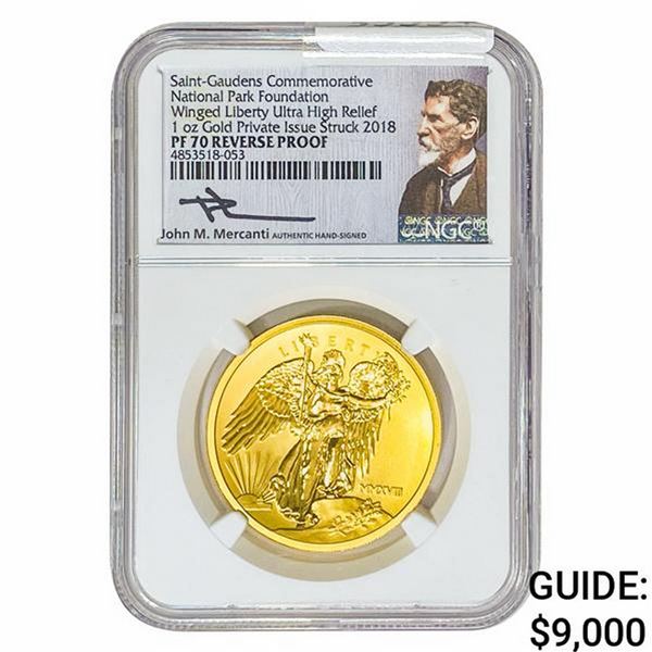 2018 1oz Gold Winged Liberty NGC PF70 ULTRA HR