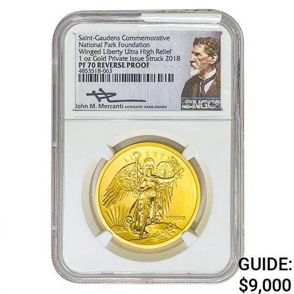 2018 1oz Gold Winged Liberty NGC PF70 ULTRA HR