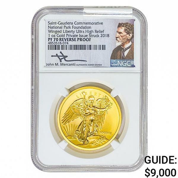 2018 1oz Gold Winged Liberty NGC PF70 ULTRA HR