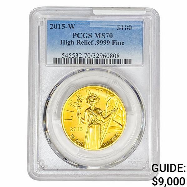 2015-W 1oz Gold $100 Liberty PCGS MS70