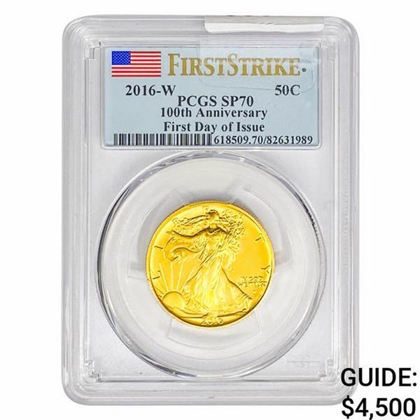 2016-W 1/2oz Gold 50C Walking Liberty PCGS SP70