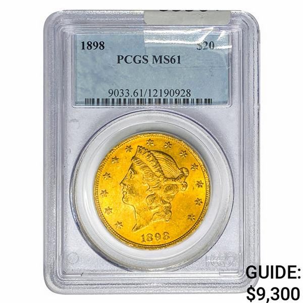 1898 $20 Gold Double Eagle PCGS MS61