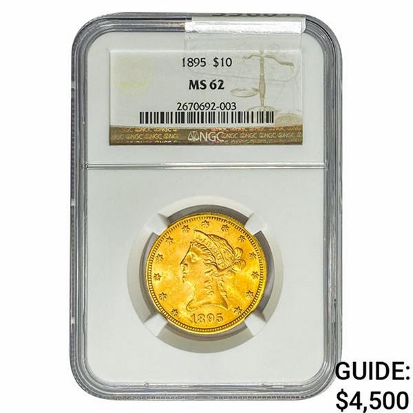 1895 $10 Gold Eagle NGC MS62