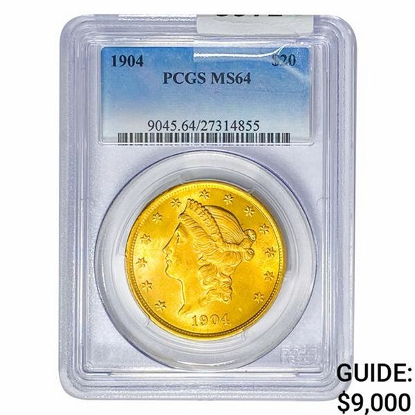 1904 $20 Gold Double Eagle PCGS MS64