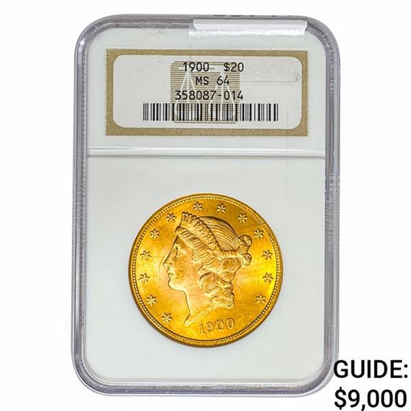 1900 $20 Gold Double Eagle NGC MS64